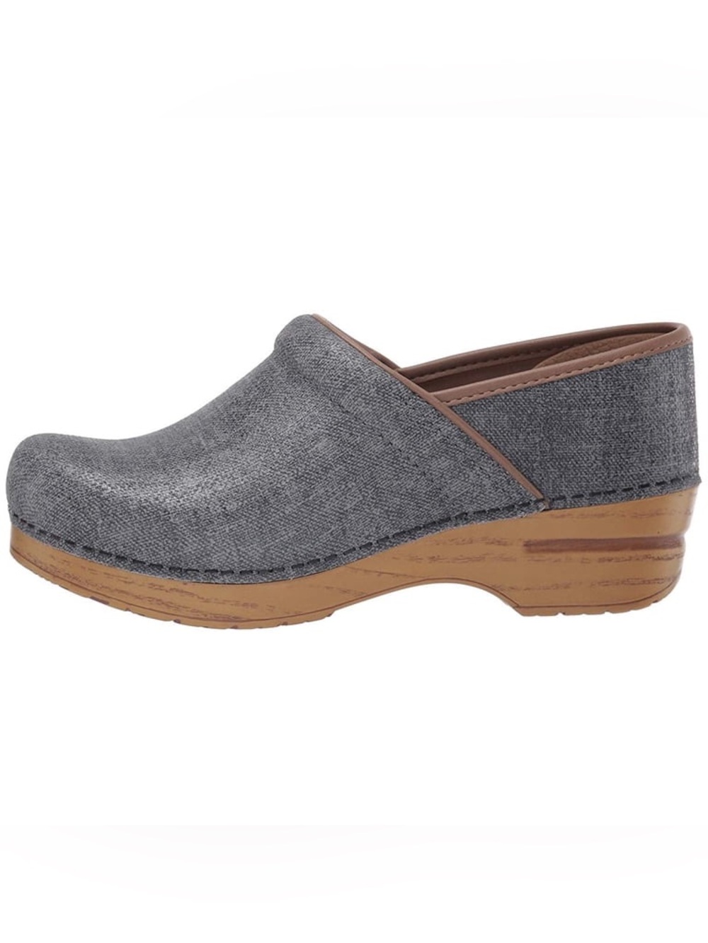 Dansko Professional Grey Denim Leather Clog Shoes Size EU 38 US 7.5-8